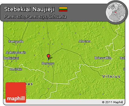 Physical 3D Map of Stebėkiai Naujieji