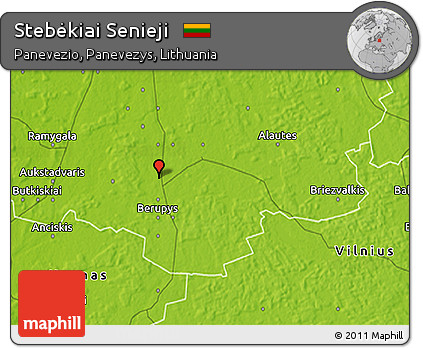 Physical 3D Map of Stebėkiai Senieji