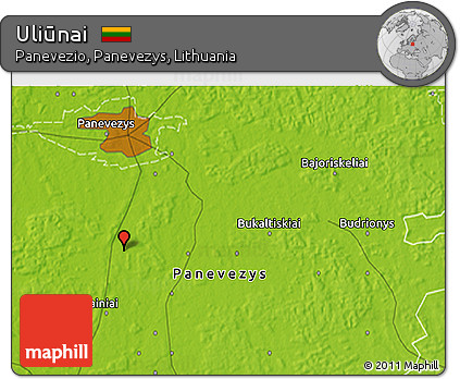 Physical 3D Map of Uliūnai