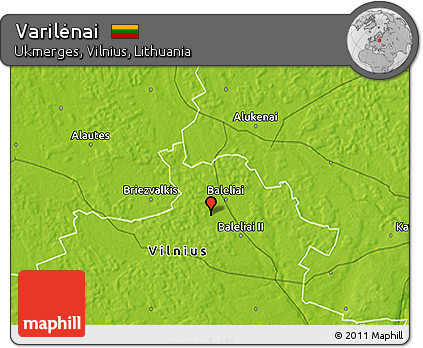 Physical 3D Map of Varilėnai