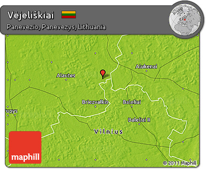 Physical 3D Map of Vėjeliškiai