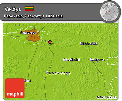 Physical 3D Map of Velžys