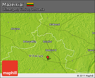Physical 3D Map of Mažeikiai