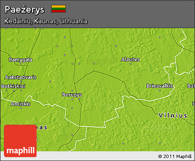 Physical 3D Map of Paežerys