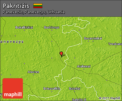 Physical 3D Map of Pakritižis