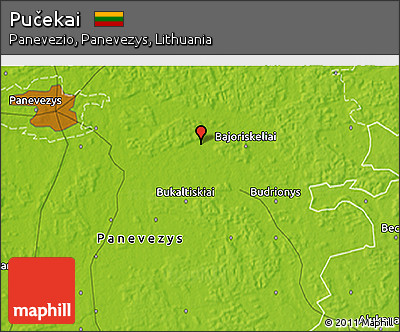 Physical 3D Map of Pučekai