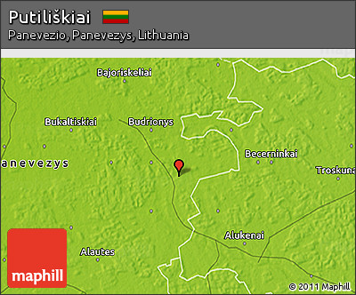 Physical 3D Map of Putiliškiai