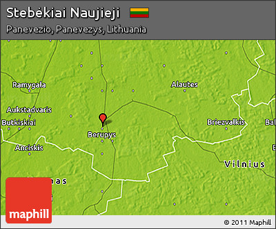 Physical 3D Map of Stebėkiai Naujieji