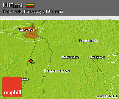 Physical 3D Map of Uliūnai
