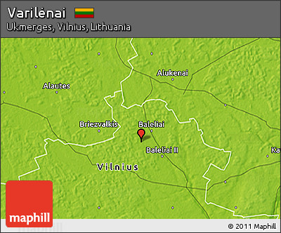 Physical 3D Map of Varilėnai