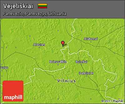 Physical 3D Map of Vėjeliškiai