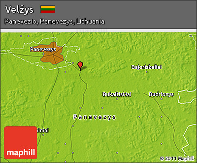 Physical 3D Map of Velžys