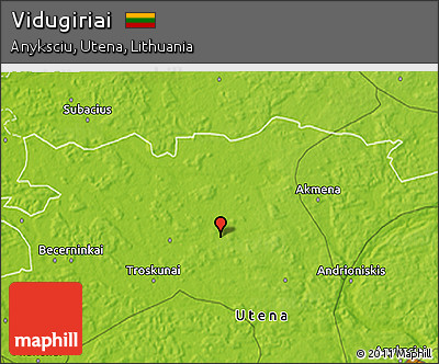 Physical 3D Map of Vidugiriai