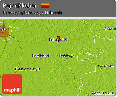 Physical 3D Map of Bajoriškėliai