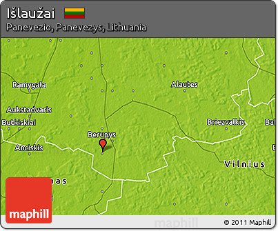 Physical 3D Map of Išlaužai