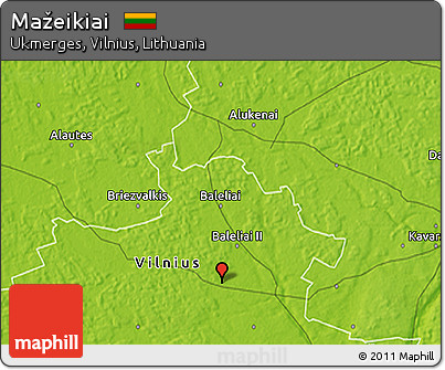 Physical 3D Map of Mažeikiai
