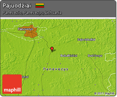 Physical 3D Map of Pajuodžiai