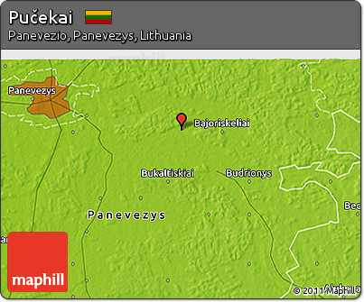 Physical 3D Map of Pučekai