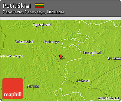 Physical 3D Map of Putiliškiai