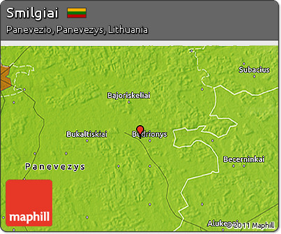 Physical 3D Map of Smilgiai