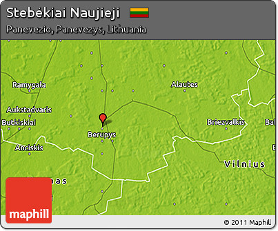 Physical 3D Map of Stebėkiai Naujieji
