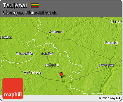 Physical 3D Map of Taujėnai