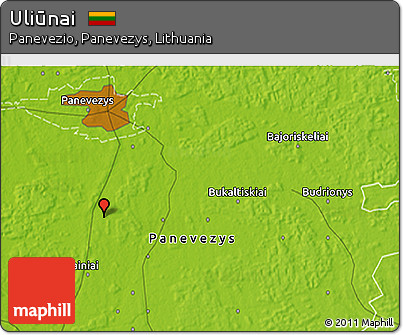 Physical 3D Map of Uliūnai