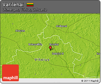 Physical 3D Map of Varilėnai