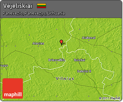 Physical 3D Map of Vėjeliškiai