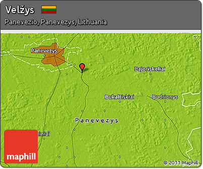 Physical 3D Map of Velžys