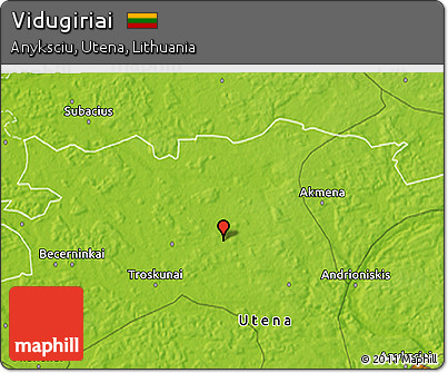 Physical 3D Map of Vidugiriai