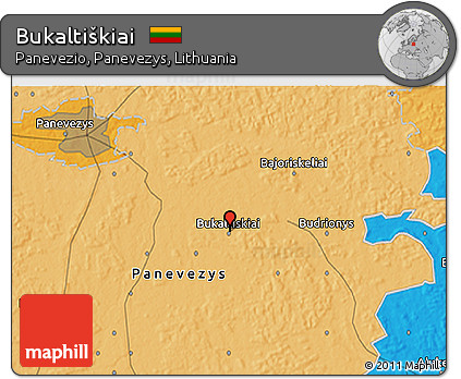 Political 3D Map of Bukaltiškiai