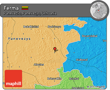 Political 3D Map of Ferma