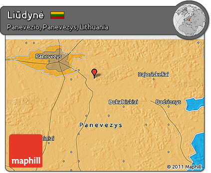 Political 3D Map of Liūdynė