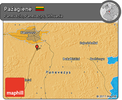 Political 3D Map of Pažagienė