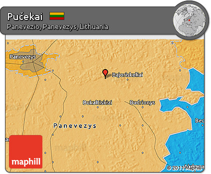 Political 3D Map of Pučekai