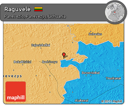 Political 3D Map of Raguvėlė