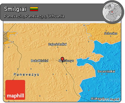 Political 3D Map of Smilgiai