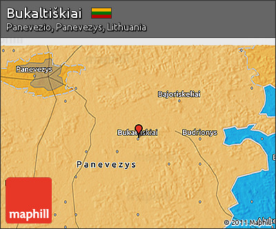 Political 3D Map of Bukaltiškiai