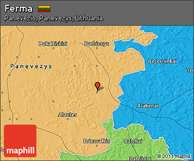 Political 3D Map of Ferma