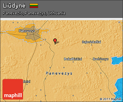 Political 3D Map of Liūdynė