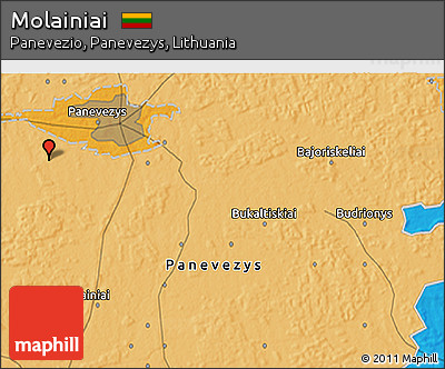 Political 3D Map of Molainiai