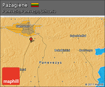 Political 3D Map of Pažagienė