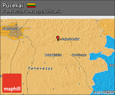 Political 3D Map of Pučekai