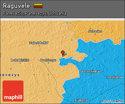 Political 3D Map of Raguvėlė