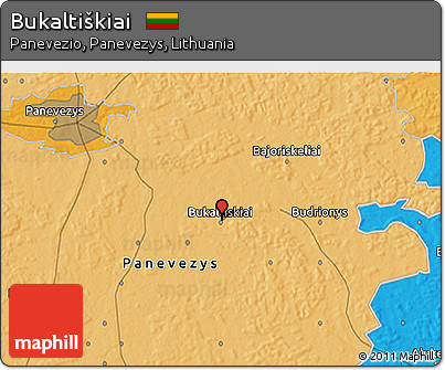 Political 3D Map of Bukaltiškiai