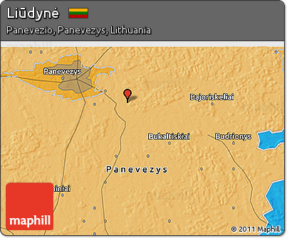 Political 3D Map of Liūdynė