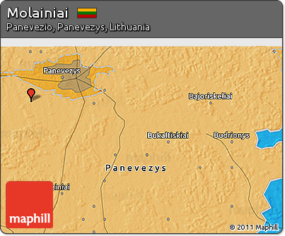 Political 3D Map of Molainiai