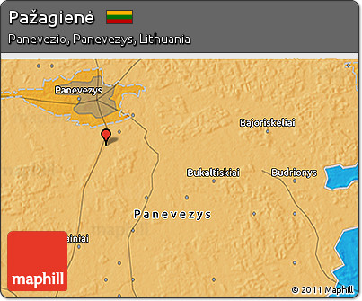 Political 3D Map of Pažagienė