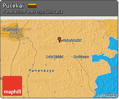 Political 3D Map of Pučekai